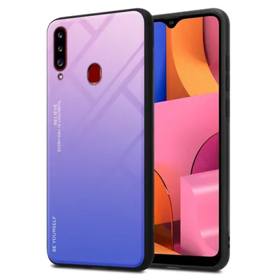 Produktbild von Cadorabo Hülle für Samsung Galaxy A20s Schutz Hülle in Schwarz Handyhülle TPU Etui Cover Case Tempered Glas