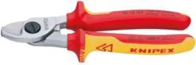 Produktbild von Kabelschere L.165mm Kopf verchr.VDE Mehrkomp.-Hüllen Form 1 KNIPEX