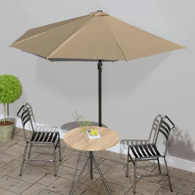 Zdjęcie produktu dla Vidaxl Parasol balkonowy halb mit Aluminiumpol 300x155 cm Taupe