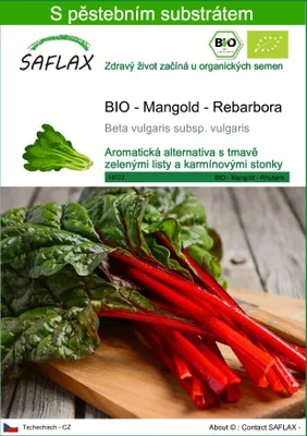 Obrázek produktu pro SAFLAX - BIO - Mangold - Rebarbora - Beta vulgaris subsp. vulgaris - 50 Semena - S pěstebním substrátem bez klíčků