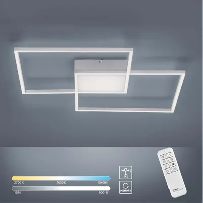 Obrázok produktu pre Stropné svietidlo LED, oceľová farba, stmievateľné, diaľkové ovládanie, L 60 cm