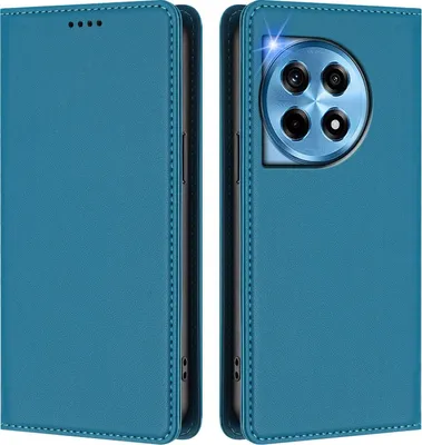 Produktbild von Handyhülle für OnePlus 12, Kunstleder Klapphülle Stoßfeste Magnetische Hülle mit Ständer Blau