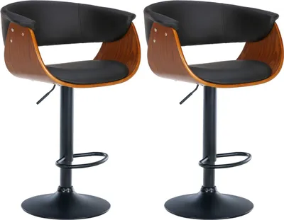 Produktbild von 2er Set Barhocker Vestal Kunstleder walnuss/schwarz
