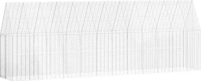 Immagine prodotto di vidaXL Gabbia per polli 2 pezzi Argento 600 x 100 x 210 cm Acciaio zincato