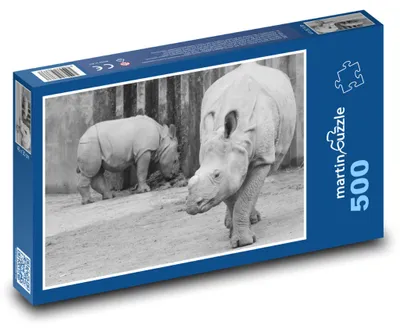 Obrázok produktu pre Puzzle 500 Nosorožec a Mláďa - martinpuzzle