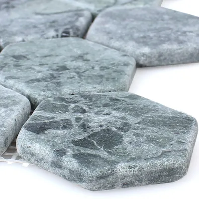 Produktbild von Mosaikfliesen Marmor Wutach Hexagon Grün Verde