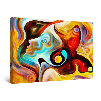 Obrázek produktu pro Startonight Obrázky Barevný ženský obličej Simona, Obrazy na plátně Abstraktní Obrazy na zeď XXL 80 x 120 cm, Obraz Den Noc