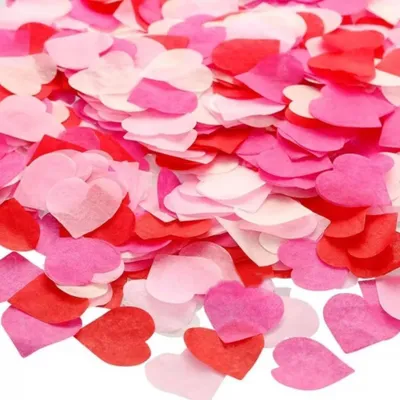 Productafbeelding van Hartjes confetti - 10000 stukjes roze decoratiepapier van 100g