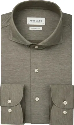 Produktbild von Profuomo japanisch gestricktes Businesshemd grün