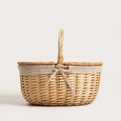 Produktbild von HOMLA ELVORA Picknickkorb mit beigem Futter 39x26 cm