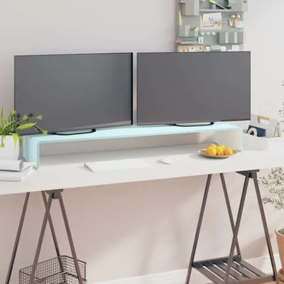 Image de The Living Store Rehausse TV/moniteur Vert 110x30x13 cm