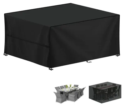 Zdjęcie produktu dla Elzusha - Wodoodporny pokrowiec na meble ogrodowe, wykonany z tkaniny Oxford 420D, przeznaczony dla zestawu mebli o wymiarach 245x185x100 cm