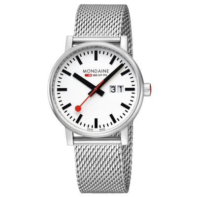 Produktbild von Mondaine Herren Uhr Armbanduhr 40 mm MSE.40210.SM evo2 Edelstahl