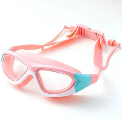 Produktbild von Kinderschwimmbrille Anti-Fog mit Ohrstöpseln, Weitwinkel-Sicht, Für Kinder von 3–14 Jahren