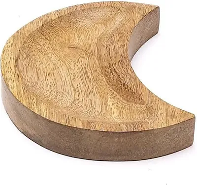 Produktbild von Mangoholz-Tablett, Halbmond – 2er-Set – 11 x 14,5 x 2,5 cm