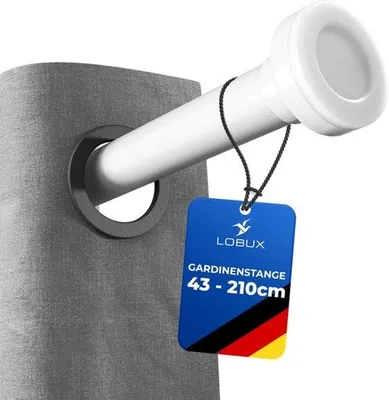 Productafbeelding van Telescoopsteel Telescopisch - 70-210 cm Verstelbaar - Metaal - Wit - Spanningsmontage Douchegordijnstang
