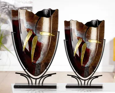 Produktbild von GILDE GLAS art Design-Vase - Dekoobjekt handgefertigt aus Glas H 57 cm