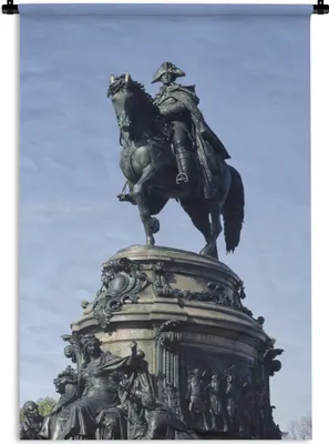 Produktbild von MuchoWow® Wandteppich Wandbehang Napoleon-Statue 90x135 cm Tapisserie Dekoration Wandtuch - Baumwolle - Wandskulptur