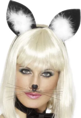 Produktbild von Katzenohren Haarreif Ohren zum Kostüm Harr Reif schwarz Fasching Kätzchen Katzen Ohren für Damen