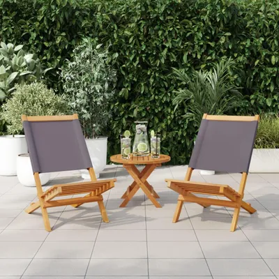 Produktbild von vidaXL Gartenstühle 2 Stk. Anthrazit Massivholz Akazie & Stoff
