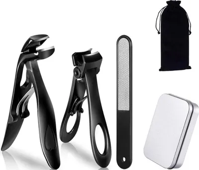 Produktbild von Zehennagelknipser für Senioren, dicke Zehennägel – abgewinkelter großer Zehennagelknipser für Männer mit Fänger, robuster, scharfer Fingernagelknipser für dicke Nägel mit weiter Öffnung, originelle Geschenke für Männer und Frauen