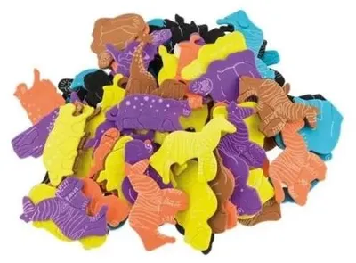 Productafbeelding van Foamstickers met wilde dieren, 98 stuks - Brewis