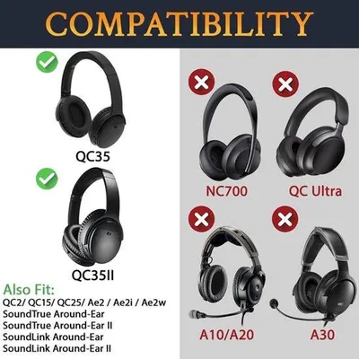 Productafbeelding van oorkussens voor QC35 & QC35 ii - Zwart