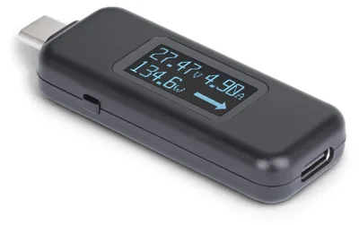 Produktbild von StarTech.com USB-C Stromtester/Kabeltester, Bidirektionales Digitalmultimeter für PD USB-C Ladeleistung, Spannung und Stromstärke mit OLED DIsplay, 240W PD EPR, USBC Voltmeter, Stromstärke, Spannung, Wattzahl, 4.5V-50V, USB Typ-C, 6,5 A, 4.5V-50V, 0.05 - 6.5 A