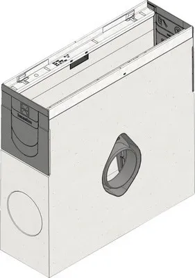 Produktbild von Hauraton Faserfix KS 100 Einlaufkasten mit verzinkter Stahlzargen und Kunststoff Eimer 500 mm x 160 mm x 500 mm