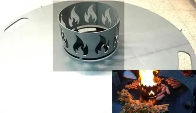 Produktbild von Wokaufsatz für Feuerplatte Ø200 mm Edelstahl
