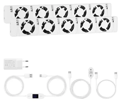 Produktbild von Bettizia Heizkörperverstärker Erweiterungsset, universell, Netzadapter enthalten, 5 Lüfter Duo Set