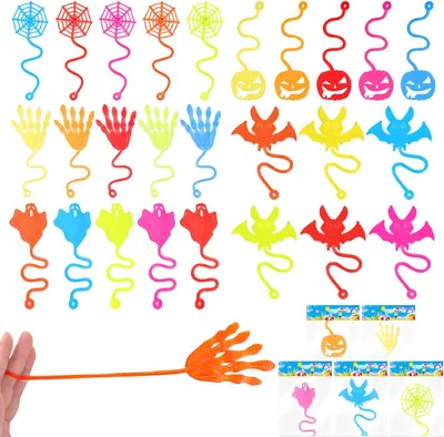 Immagine prodotto di Set di 30 mani appiccicose colorate a tema Halloween, ideali come regalo per bambini