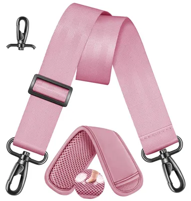 Immagine prodotto di Cinghia per borsa - Regolabile da 85 a 152 cm - Larghezza 4 cm - Imbottitura removibile - Cinghia di ricambio per borse a tracolla, borse a spalla e borse fotografiche - Rosa