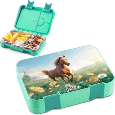 Produktbild von Famanu Lunchbox für Kinder mit Fächern - lekfreie Bento Box für Schule und Kindergarten