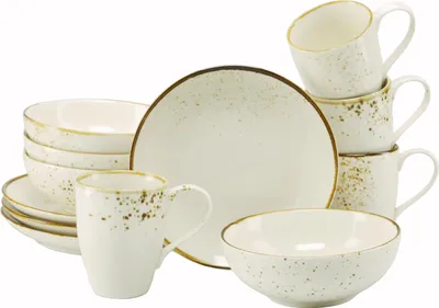 Produktbild von CreaTable, 24971, Nature Collection Creme, Kaffeeservice 12-tlg, Steinzeug
