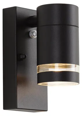 Zdjęcie produktu dla Nowoczesna lampa ścienna zewnętrzna czarna IP44 z czujnikiem zmierzchu - Ensam