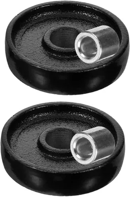 Imagen del producto de 2 ruedas delanteras de acero para gatos hidráulicos de 2 toneladas, diseñadas para una instalación sencilla y una mayor maniobrabilidad, ideales como ruedas de repuesto para gatos de remolque y gatos hidráulicos