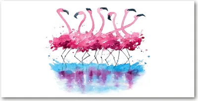 Produktbild von Tulup® Glas-Bild - 100x50 -Wandkunst - Wandbild hinter gehärtetem Sicherheitsglas  - Kunst: modern & klassisch - Flamingos - Rosa