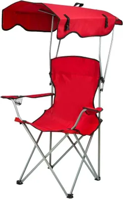 Produktbild von Klappstuhl mit Becherhalter, Sonnenschutz und Tragetasche - Rot
