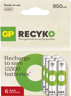 Nabíjecí baterie GP ReCyko 950 AAA (HR03), 6 ks