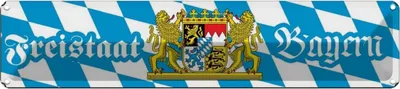 Produktbild von vianmo Blechschild 10x46 cm Freistaat Bayern Deutschland