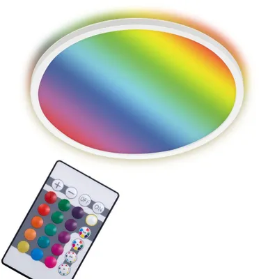 Image de Panneau LED RGB BRILONER LEUCHTEN SLIM, 15 W, 2700 lm, IP20, blanc, plastique, dimmable, Ø 42 cm