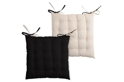 Image de Coussin de chaise DUO COLOR noir/beige 40x40x4 cm France (prix pour 1 pièce)