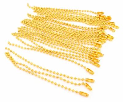 Produktbild von Vintageparts Kugelketten goldfarben mit Klemmverschluss 10 cm 30 Stück