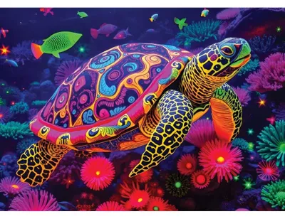 Image de Puzzle Alipson « Tortue arc-en-ciel » - Puzzle amusant de 500 pièces