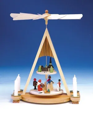 Obrázek produktu pro Stolní pyramida Pyramida Otec Vánoc s vesnicí Seiffen Výška 35 cm NOVINKA