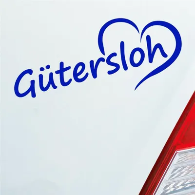 Produktbild von Auto Aufkleber Gütersloh Herz Stadt City Liebe Love Heart 19x8 cm Dunkelblau Sticker Heckscheibenaufkleber