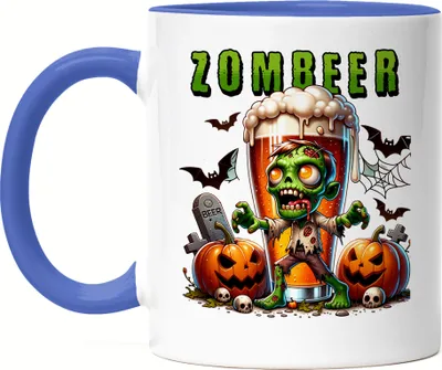 Produktbild von Zombeer Tasse Blau Halloween Bier Zombie Grusel Party Lustig