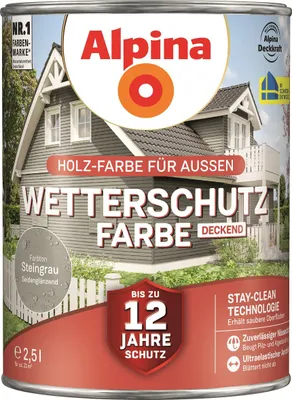 Produktbild von Alpina Wetterschutzfarbe 2,5 L steingrau