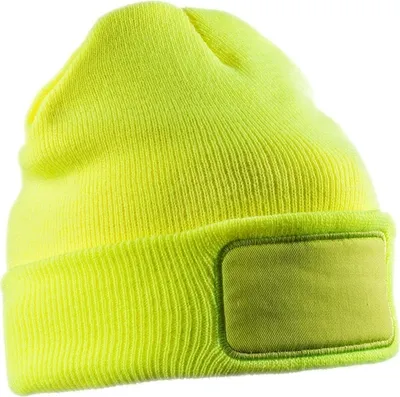 Image de Result Adulte Unie Double Tricot Thinsulate Printer Bonnet PC3737 (Taille unique) (Jaune fluo)
